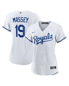Women's Kansas City Royals #19 Michael Massey White Home Replica Jersey (White)