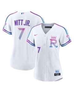 Women's Kansas City Royals #7 Bobby Witt Jr. Nike White 2026 City Connect Stadium Jersey (White)