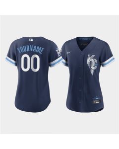 Women's Kansas City Royals ACTIVE Player Custom 2022 Navy City Connect Cool Base Stitched Jersey(Run Small)