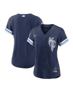 Women's Kansas City Royals Blank 2022 Navy City Connect Cool Base Stitched Jersey(Run Small)
