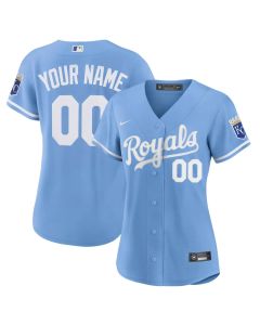 Women's Kansas City Royals Nike Light Blue Alternate Limited Custom Jersey (Blue)