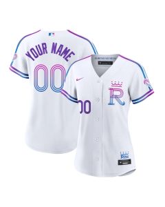 Women's Kansas City Royals White 2026 City Connect Stadium Custom Jersey