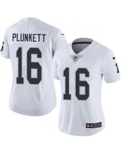 Women's Las Vegas Raiders #16 Jim Plunkett White Vapor Untouchable Limited Stitched Jersey(Run Small)