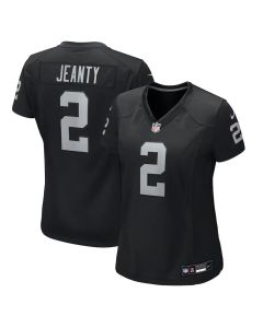 Women's Las Vegas Raiders #2 Ashton Jeanty Black 2025 NFL Draft First Round Pick Team Game Jersey (Black)