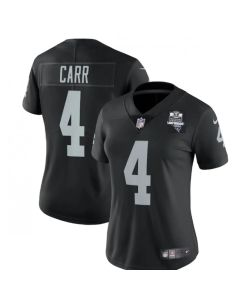 Women's Las Vegas Raiders #4 Derek Carr Black 2020 Inaugural Season Vapor Untouchable Limited Stitched Jersey(Run Small)