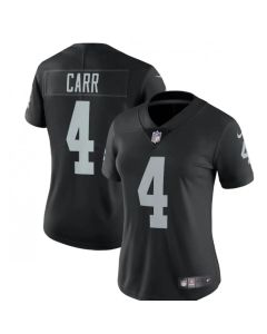 Women's Las Vegas Raiders #4 Derek Carr Black Vapor Untouchable Limited Stitched Jersey(Run Small)