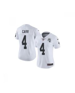 Women's Las Vegas Raiders #4 Derek Carr White 2020 Inaugural Season Vapor Untouchable Limited Stitched Jersey(Run Small)