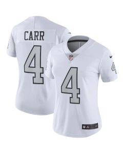 Women's Las Vegas Raiders #4 Derek Carr White Color Rush Limited Stitched Jersey(Run Small)
