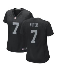 Women's Las Vegas Raiders #7 Brian Hoyer Black Stitched Jersey(Run Small)