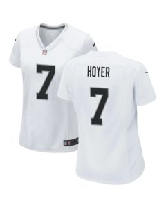 Women's Las Vegas Raiders #7 Brian Hoyer White Stitched Jersey(Run Small)