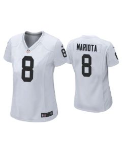 Women's Las Vegas Raiders #8 Marcus Mariota White Stitched Jersey(Run Small)