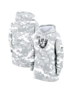 Women's Las Vegas Raiders Arctic Camo 2024 Salute To Service Club Fleece Pullover Hoodie (Camo)