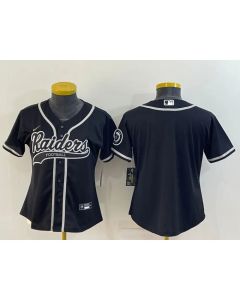 Women's Las Vegas Raiders Blank Black With Patch Cool Base Stitched Baseball Jersey(Run Small)