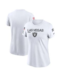 Women's Las Vegas Raiders White 2024 Salute To Service Legend Performance T-Shirt (White)