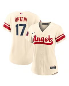 Women's Los Angeles Angels #17 Shohei Ohtani 2022 Cream City Connect Stitched Baseball Jersey(Run Small)