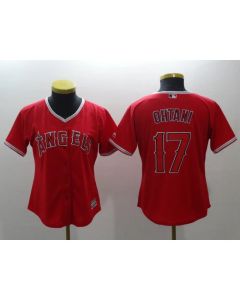 Women's Los Angeles Angels #17 Shohei Ohtani Red Cool Base Stitched MLB Jersey