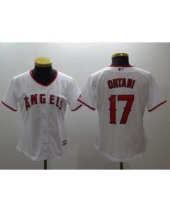 Women's Los Angeles Angels #17 Shohei Ohtani White Cool Base Stitched MLB Jersey