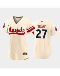 Women's Los Angeles Angels #27 Mike Trout 2022 Cream City Connect Stitched Baseball Jersey(Run Small)