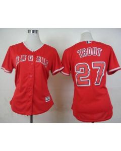 Women's Los Angeles Angels #27 Mike Trout Red Alternate Stitched MLB Jersey