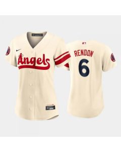 Women's Los Angeles Angels #6 Anthony Rendon 2022 Cream City Connect Stitched Baseball Jersey(Run Small)