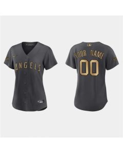 Women's Los Angeles Angels ACTIVE Player Custom 2022 All-Star Charcoal Stitched Baseball Jersey(Run Small)