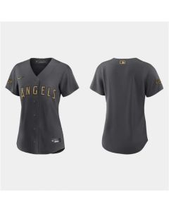 Women's Los Angeles Angels Blank 2022 All-Star Charcoal Stitched Baseball Jersey(Run Small)