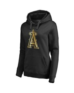 Women's Los Angeles Angels of Anaheim Gold Collection Pullover Hoodie Black