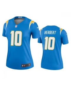 Women's Los Angeles Chargers #10 Justin Herbert New Blue Vapor Untouchable Limited Stitched Jersey