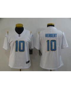 Women's Los Angeles Chargers #10 Justin Herbert White Vapor Untouchable Limited Stitched Jersey