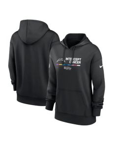 Women's Los Angeles Chargers 2022 Black NFL Crucial Catch Therma Performance Pullover Hoodie(Run Small)