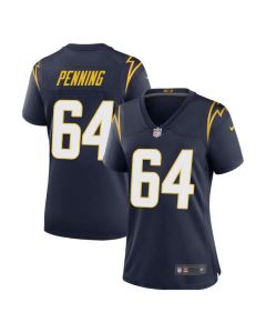 Women's Los Angeles Chargers #64 Trevor Penning Navy Game Jersey (Navy)