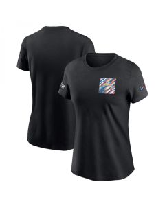 Women's Los Angeles Chargers Black 2023 Crucial Catch Sideline Tri-Blend T-Shirt(Run Small)