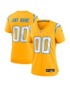 Women's Los Angeles Chargers Gold Alternate Charger Power Game Custom Jersey