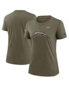 Women's Los Angeles Chargers Olive 2021 Salute To Service T-Shirt (Run Small)