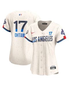 Women's Los Angeles Dodgers #17 Shohei Ohtani Cream 2025 World Series Champions Home Limited Jersey (Cream)