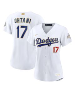 Women's Los Angeles Dodgers #17 Shohei Ohtani Nike White 2026 Gold Collection Stadium Jersey (White Gold)