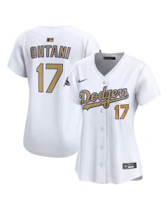 Women's Los Angeles Dodgers #17 Shohei Ohtani White 2025 Gold Collection Limited Jersey (White Gold)
