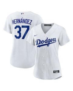 Women's Los Angeles Dodgers #37 Teoscar Hernandez White Home Replica Jersey (White)