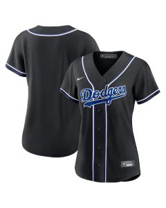Women's Los Angeles Dodgers Black Lights Out Replica Jersey (Black)
