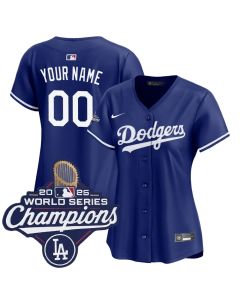 Women's Los Angeles Dodgers Custom Royal 2025 World Series Champions Home Replica Jersey (Royal)