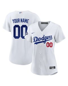 Women's Los Angeles Dodgers White 2025 World Series Champions Home Custom Limited Jersey (White)