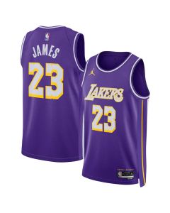 Women's Los Angeles Lakers #23 LeBron James Purple Statement Edition Swingman Jersey (Statement)
