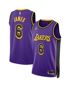 Women's Los Angeles Lakers #6 LeBron James Purple Statement Edition Swingman Jersey (Purple)