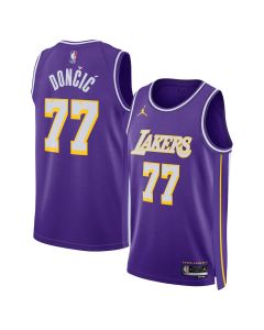 Women's Los Angeles Lakers #77 Luka Doncic Purple Statement Edition Swingman Jersey