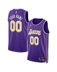 Women's Los Angeles Lakers Purple Statement Edition Swingman Custom Jersey (Style 2)