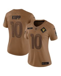 Women's Los Angeles Rams #10 Cooper Kupp 2023 Brown Salute To Service Limited Stitched Jersey(Run Small)