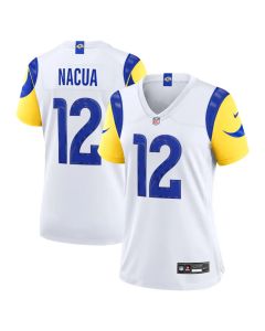 Women's Los Angeles Rams #12 Puka Nacua White Game Jersey