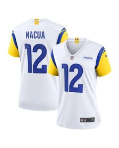 Women's Los Angeles Rams #12 Puka Nacua White Vapor F.U.S.E. Limited Player Jersey (White)