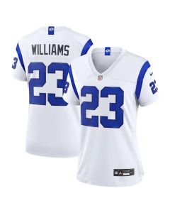 Women's Los Angeles Rams #23 Kyren Williams Nike Fearsome White Game Jersey (White)