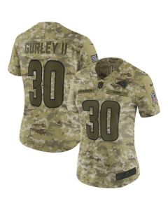 Women's Los Angeles Rams #30 Todd Gurley 2018 Camo Salute to Service Limited Stitched NFL Jersey
